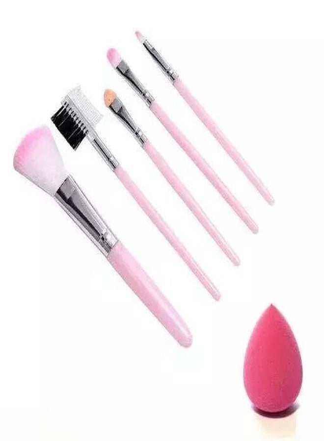 GOLD MAX Makeup pink brushes and blender teadrop for girls women wedding/birthday/travel friendly/office/collage/ - Image 1
