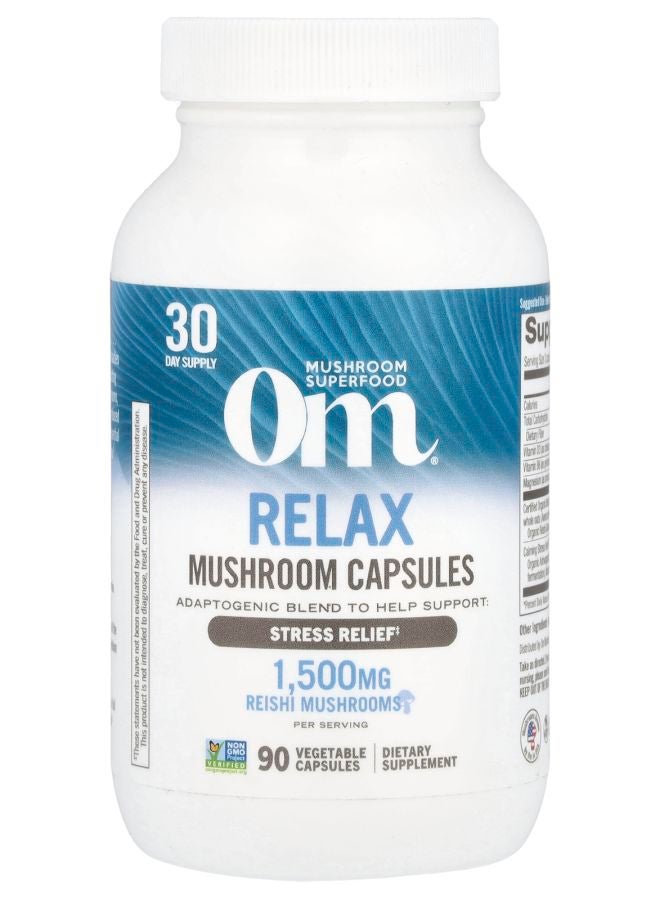 Om Mushrooms Relax Mushroom Capsules 90 Vegetable Capsules