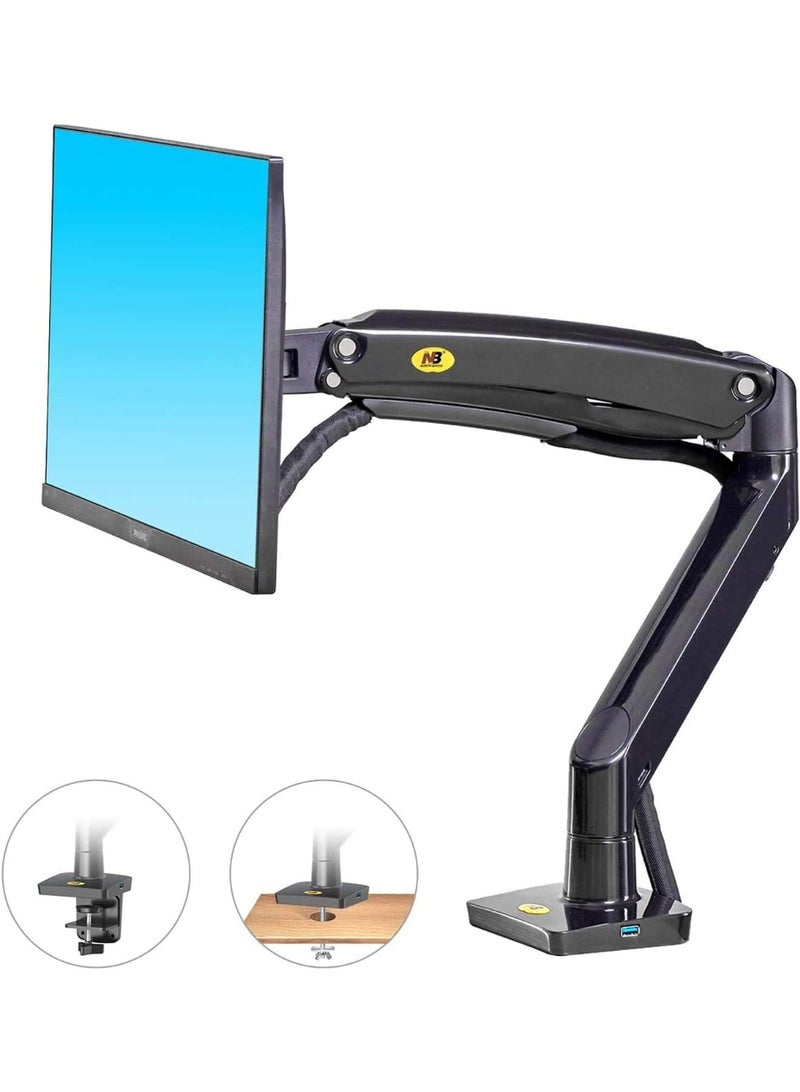 NB North Bayou Desk Mount – Full Motion Swivel Monitor Arm for Screens up to 30 Inch, 13 Inch Adjustable Height, Black - Image 3