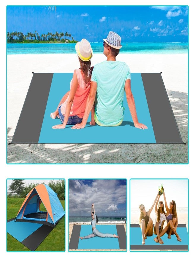 Wind Tour Waterproof Camping Tarp Lightweight Multifunctional Tent Footprint for Camping, Hiking Backpacking, Compact Tent Tarp Ground Sheet Mat for Ground or Under Tent（78.7" x 82.7" | Blue） - Image 3