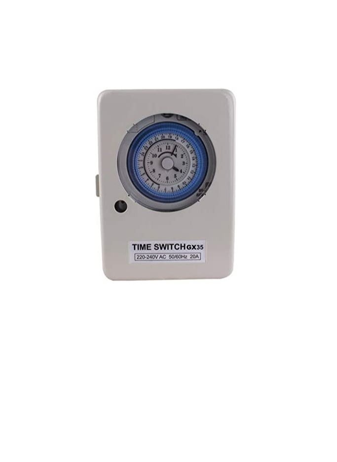 Generic - Mechanical Timer 24 Hours Daily Programmable Wall Mounted Timer Switch with Metal Body 230V 20A – GX-35B with Battery Backup - Image 1