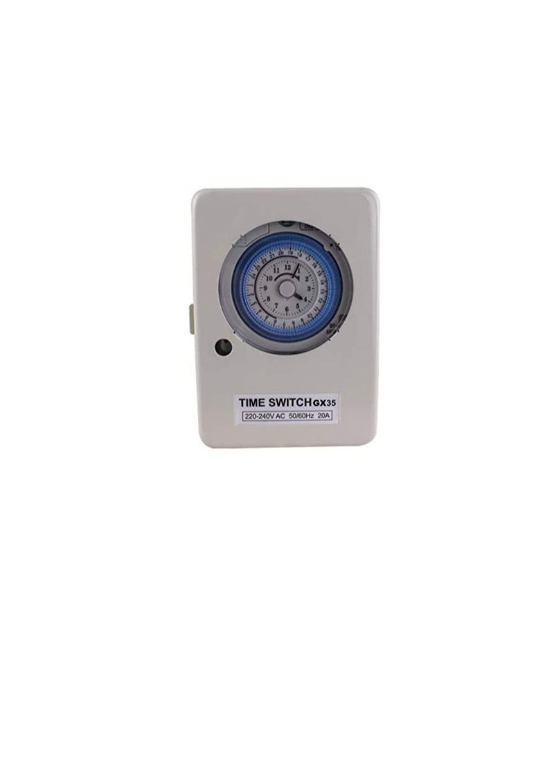 Generic - Mechanical Timer 24 Hours Daily Programmable Wall Mounted Timer Switch with Metal Body 230V 20A – GX-35B with Battery Backup - Image 1