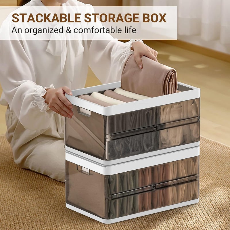 Jumix Jumix Clothes Organizer for Folded Clothes Plastic Closet Organizers and Storage Stackable Storage Bins with Lids Drawer Organzier Tshirts Jeans Pants Organzier for Closet 4 - Image 5