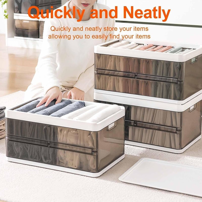 Jumix Jumix Clothes Organizer for Folded Clothes Plastic Closet Organizers and Storage Stackable Storage Bins with Lids Drawer Organzier Tshirts Jeans Pants Organzier for Closet 4 - Image 3