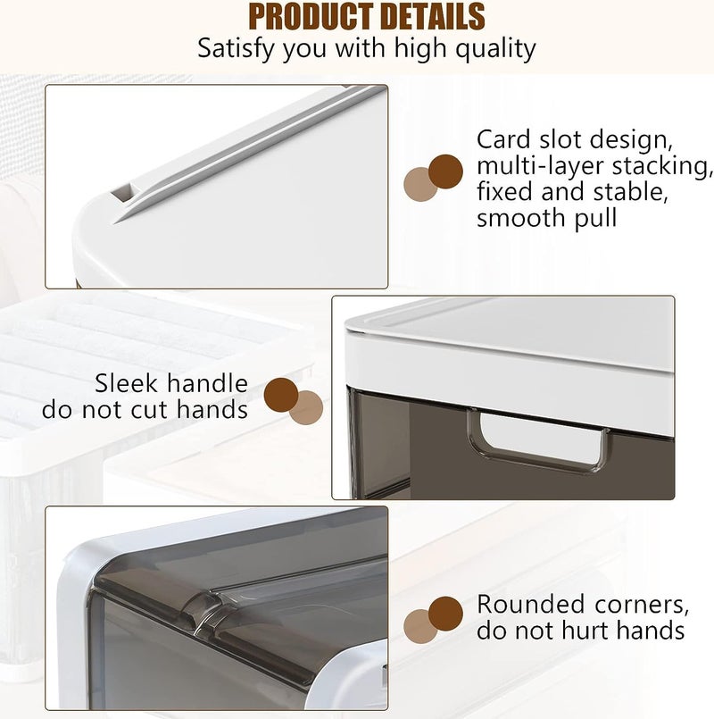 Jumix Jumix Clothes Organizer for Folded Clothes Plastic Closet Organizers and Storage Stackable Storage Bins with Lids Drawer Organzier Tshirts Jeans Pants Organzier for Closet 4 - Image 4