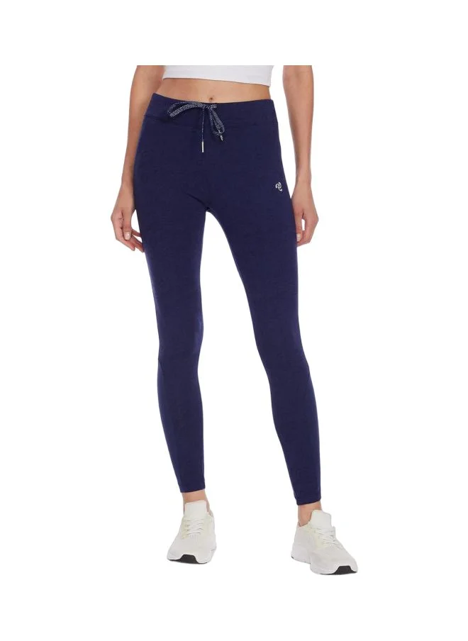 JOCKEY Jockey Women Slim Fit Combed Cotton Elastane Leggings AA01 Imperial Blue Melange Printed Large Blue L