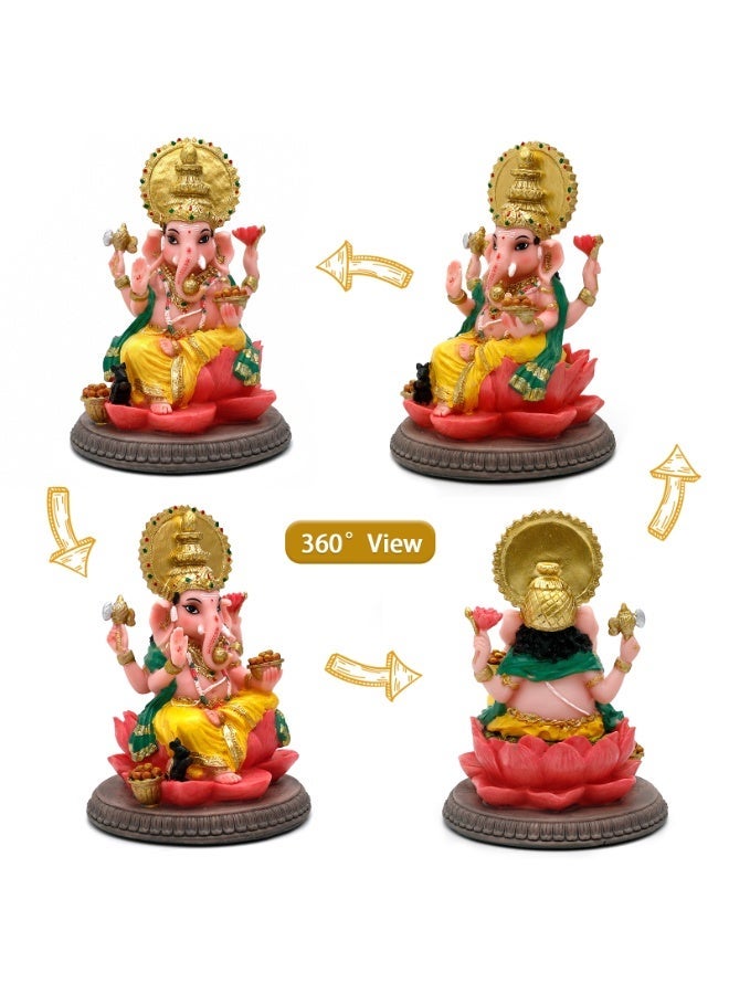alikiki Hindu God Ganesha Idol Statue - 6.8" Hindu Murti Lord Ganesh Ganpati for Home Office Altar Mandir Temple Pooja Item Meditation Yoga Room Spiritual Decor Diwali Puja Gifts - Image 4