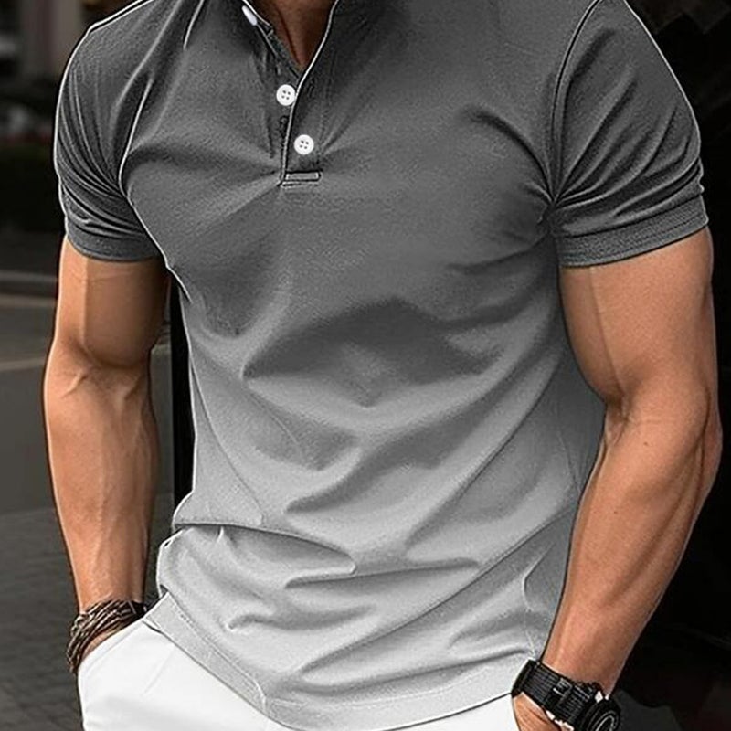2024 Spring Summer Mens Gradual Casual Polo Navy blue - Image 4