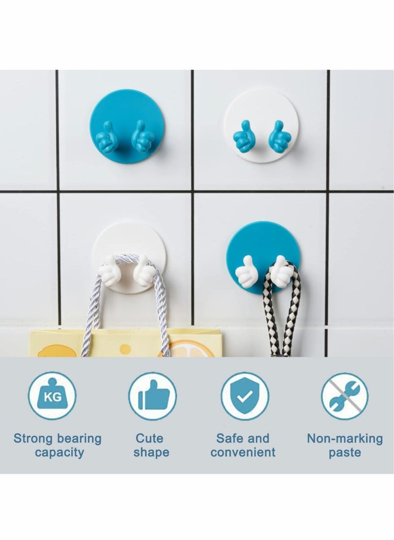 Excefore - Self Adhesive Hooks Heavy Duty Thumb Wall Hook for Hanging Towel,Key,Clothes, Plug Round Thumb Hook for Hanging in Kitchen Bathroom Dorm Room Storage Organization 12 Pcs - Image 1