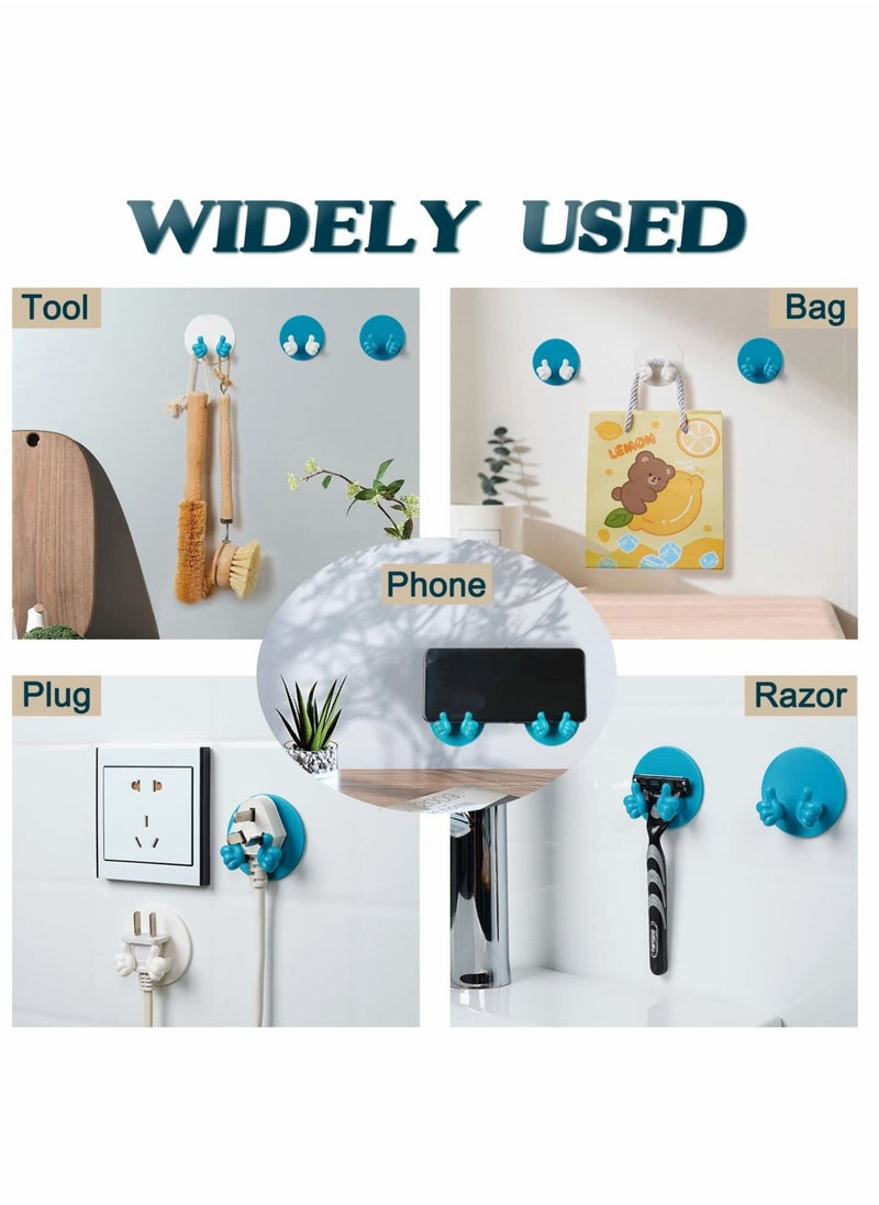 Excefore - Self Adhesive Hooks Heavy Duty Thumb Wall Hook for Hanging Towel,Key,Clothes, Plug Round Thumb Hook for Hanging in Kitchen Bathroom Dorm Room Storage Organization 12 Pcs - Image 1