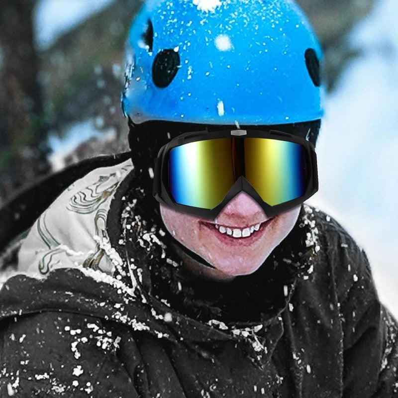 Motorcycle Goggles Bike Goggle with Dustproof Windproof Gold Lens Protective Eyewear for Outdoor Sports Riding Men Safety Cycling Glasses - Image 5