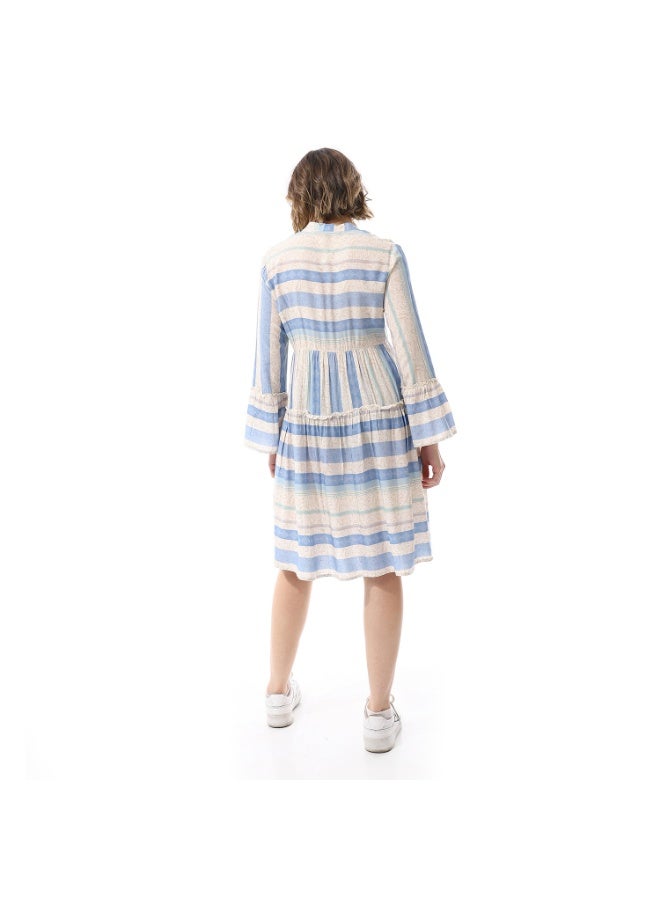 Cocktail 5665-midi dress-blue  - Image 4