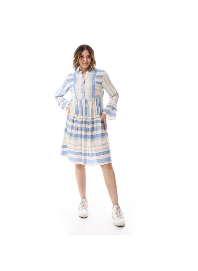 Cocktail 5665-midi dress-blue  - Image 1