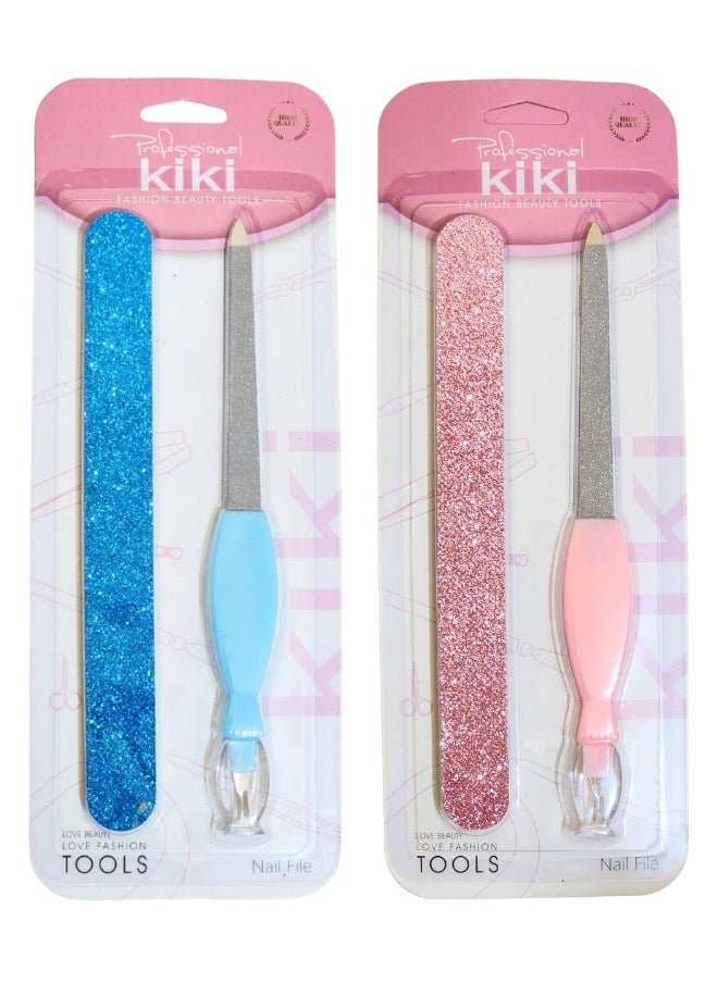 KIKI 2-Piece Set of Professional Nail File for Polishing Nails + Nail File (Multicolor)  - Image 1