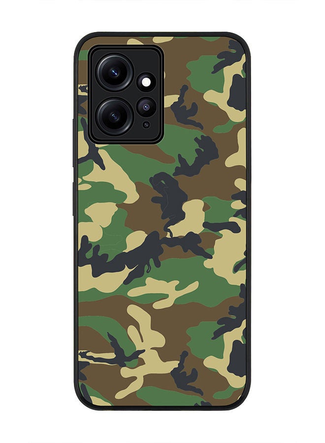 Stylizedd Rugged Black edge case for Redmi Note 12 4G Slim fit Soft Case Flexible Rubber Edges Anti Drop TPU Gel Thin Cover - Jungle Camo - Image 1