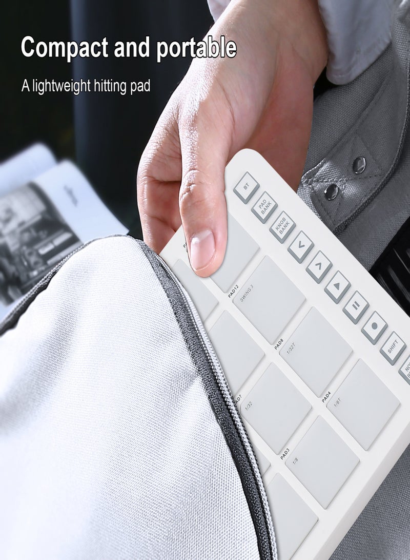 SKYFOX MIDI Controller Strike Pad RGB Backlight MIDI Keyboard BT Connection Low Latency 3.5mm Output Interface ith 16 Strike Pads 8 Assignable Knobs Note Repeat Portable MIDI Pad - Image 5