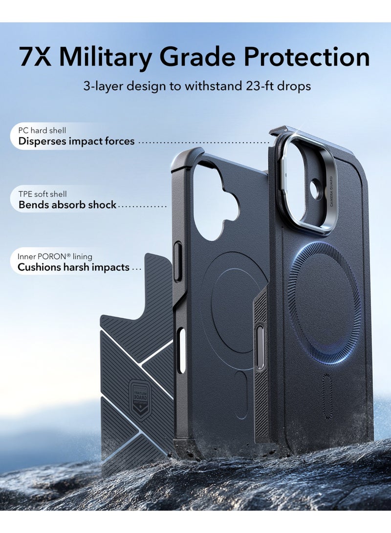 ESR iPhone 17 HaloLock Cyber Tough Case with Stand – MagSafe Compatible Heavy-Duty Cover with Camera Control Button 7x Military-Grade Drop Protection Shock-Absorbing Corners And 3-Layer Design - Black - Image 4