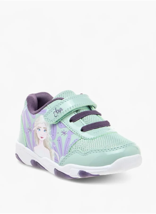 ديزني Girls Frozen Print Sneakers With Hook And Loop Closure