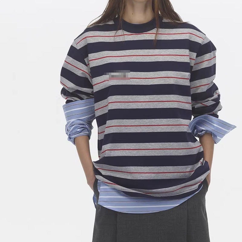 Women's Stripe Long Sleeve T-Shirt - Image 4