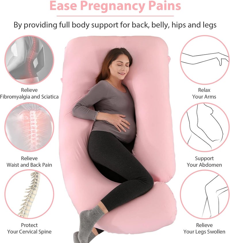 Victostar Pregnancy Pillow57 inches U Shaped Maternity Pillow with Removable Cover Full Body Pillow Support for Back HIPS Legs Belly - Image 4