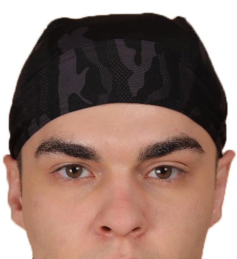 BISMAADH Unisex Spandex Patka Skull Cap Bandana/Fashionable Helmet Liner/Head Cap-Hard Hat Liner Sweat Cap - Cycling Cap - Pirate Bandana Army Print - Image 1