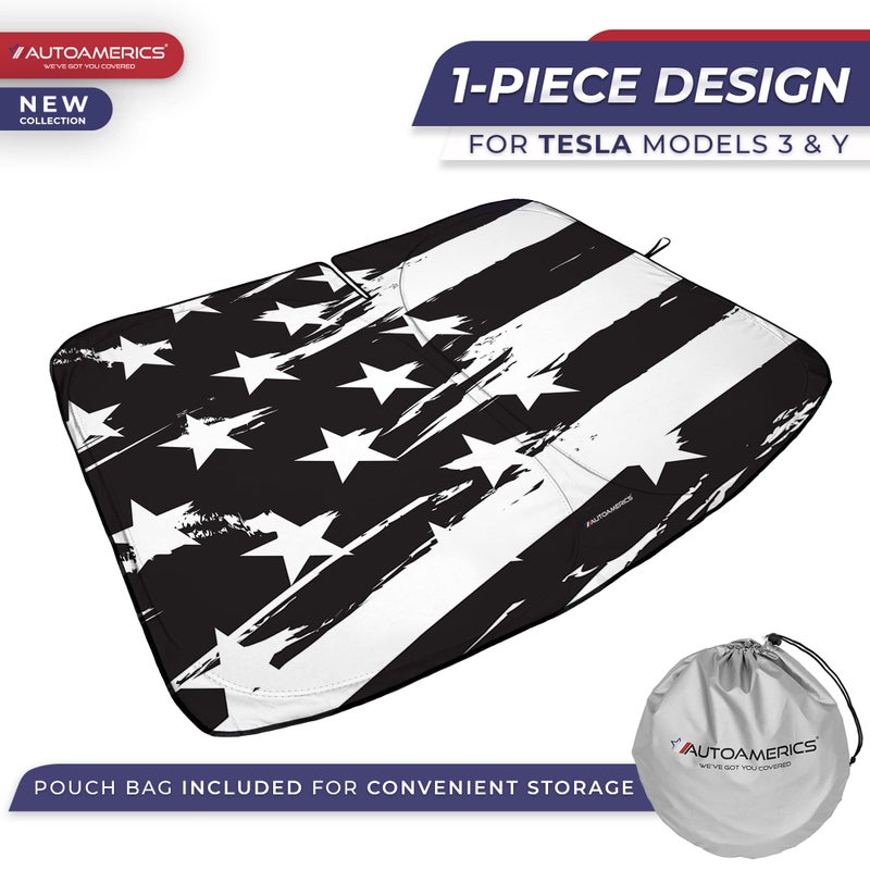 Autoamerics 1-Piece Tesla Model Y Sunshade & 3 Sunshade - Special Design for Model Y & 3 Windshield - Foldable Lightweight M3 Sun Shield - 2023 Tesla Y/3 Accessories - Image 2