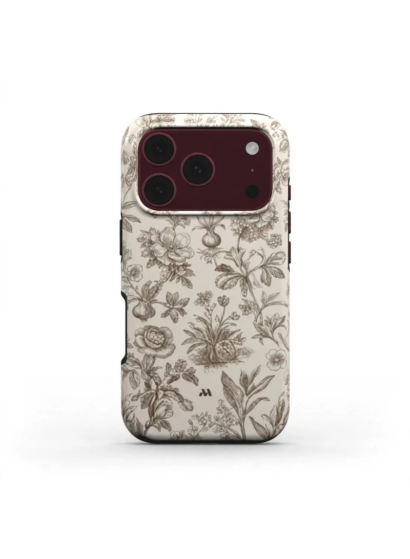 Mobcos iPhone 18 Pro Max Cream Bloom Premium Case Compatible with Hybrid Dual-Layer Hard Shell + Silicone Protection - Scratch-Resistant Shockproof Mobile Cover