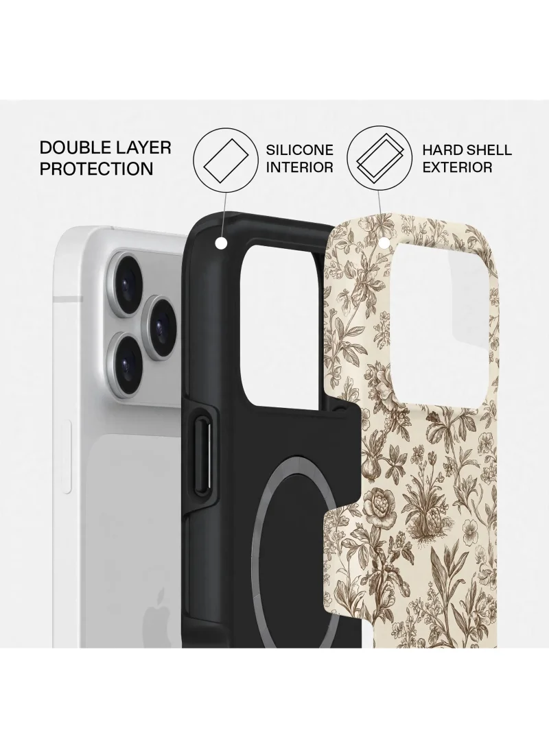 Mobcos iPhone 18 Pro Max Cream Bloom Premium Case Compatible with Hybrid Dual-Layer Hard Shell + Silicone Protection - Scratch-Resistant Shockproof Mobile Cover