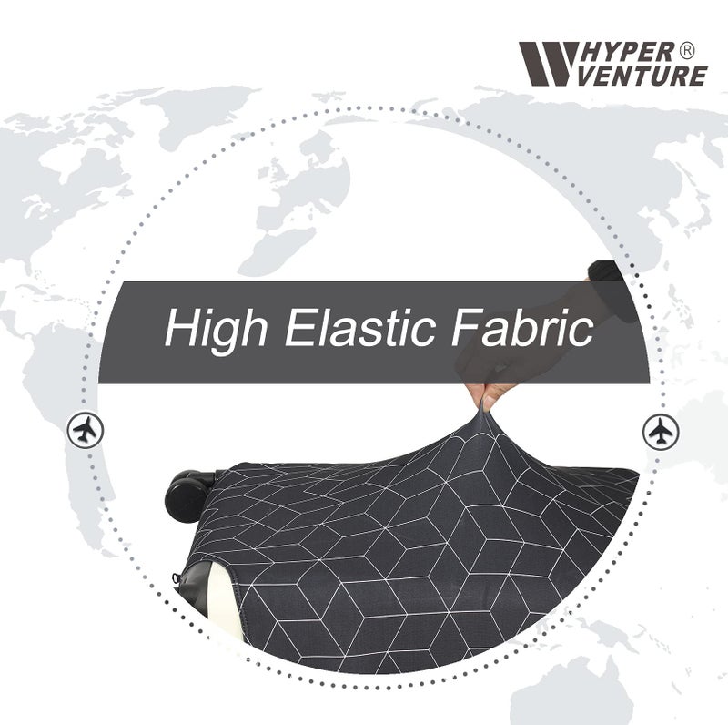 HYPER VENTURE Washable Luggage Cover - Fashion Suitcase Protector Fits 27-30 Inch Luggage (Black Maze, L) - Image 5