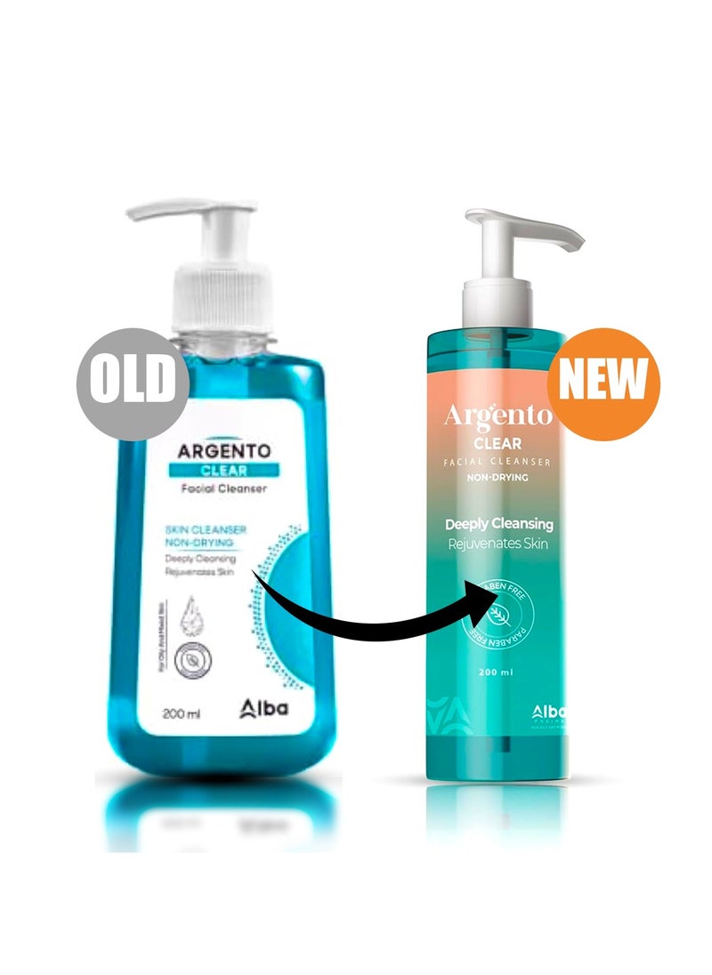 ARGENTO Clear Facial Cleanser Skin Cleanser (200ml × 2 Pieces )  - Image 3
