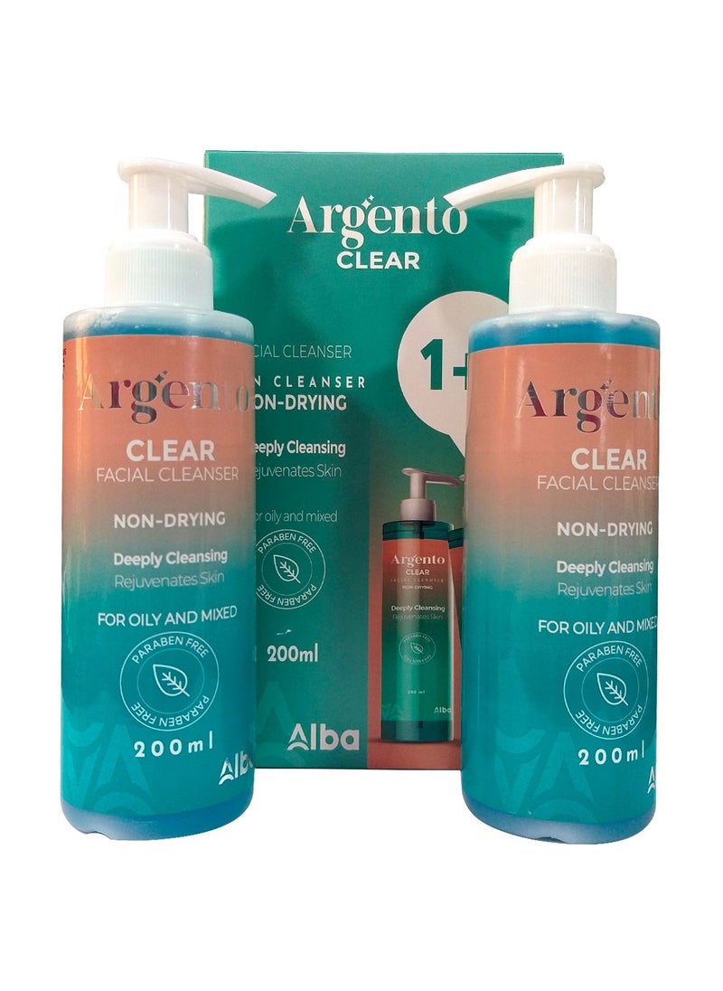 ARGENTO Clear Facial Cleanser Skin Cleanser (200ml × 2 Pieces )  - Image 2
