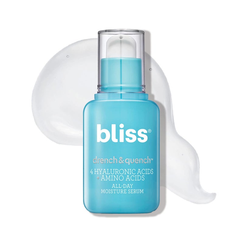 Bliss Hyaluronic Acid Drench & Quench Facial Serum â€“ Hydrating Serum for Dry, Sensitive Skin - Lightweight Gel Formula for Deep Hydration & Plump Skin - Clean, Cruelty-Free - 1 Fl Oz - Image 1