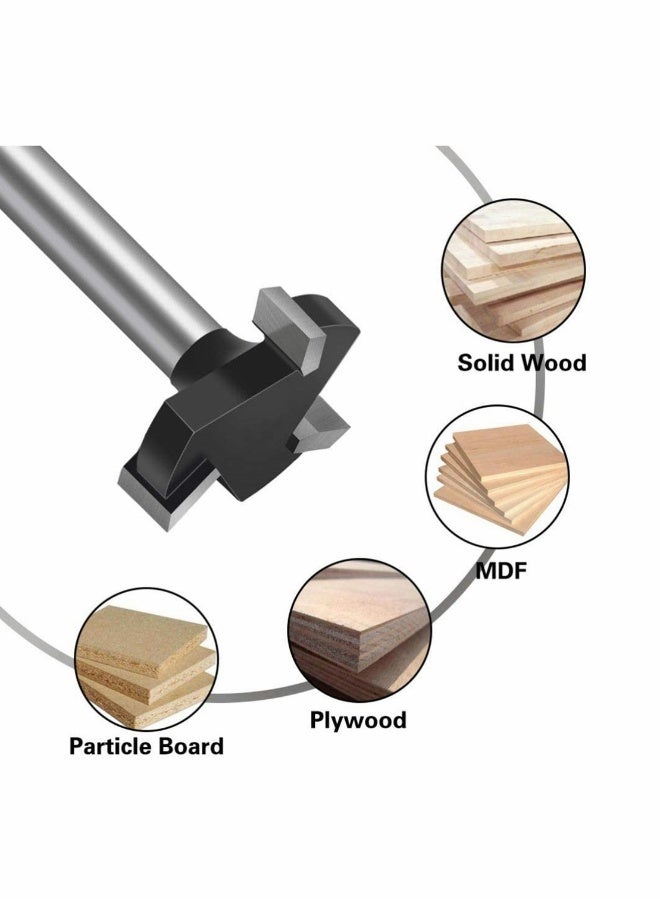 Wood Working Milling Cutter T Shaped Cnc Surfacing Cutter Bit Wood Working Milling Cutter Planer High Speed Steel Wood Working Hole Saw Punching Bit Wood Working Tool (6 mm Shank) - Image 2