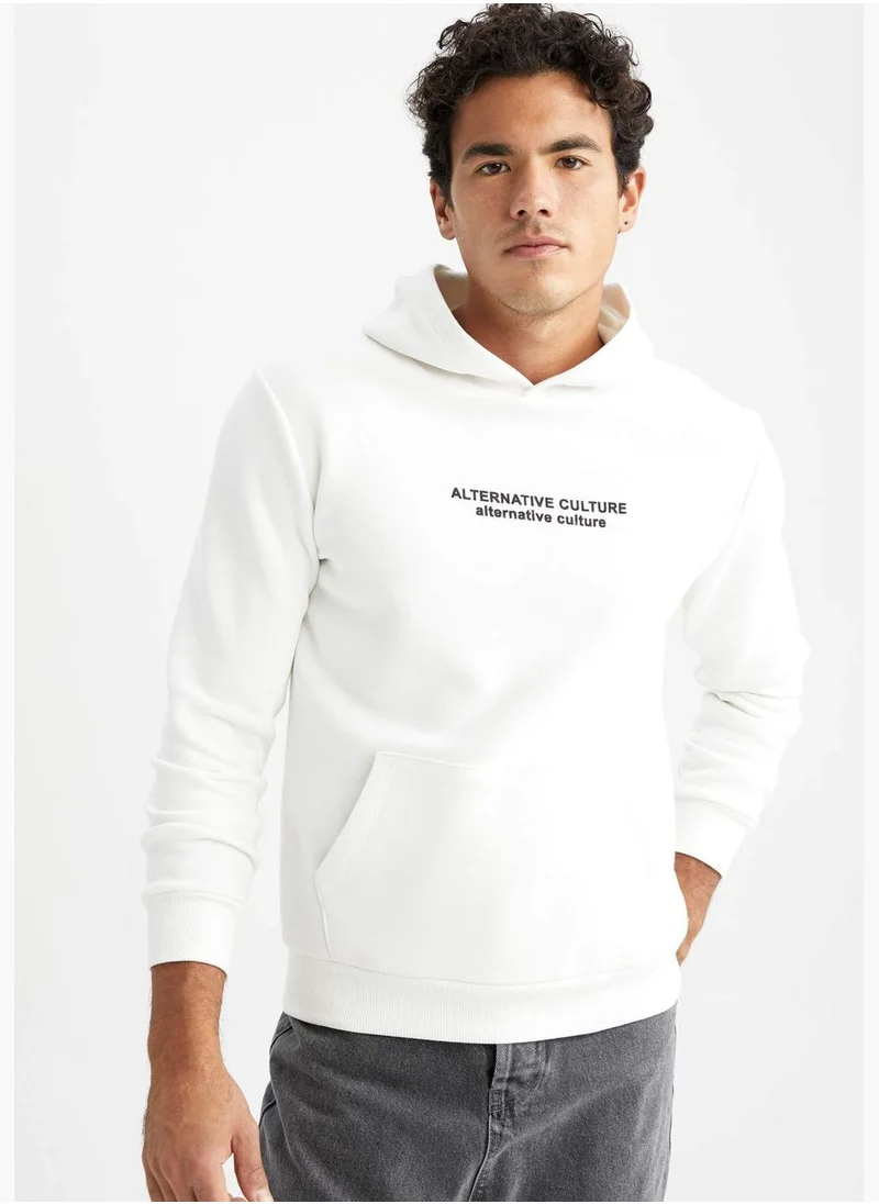 DeFacto Man Hooded Knitted Sweatshirt
