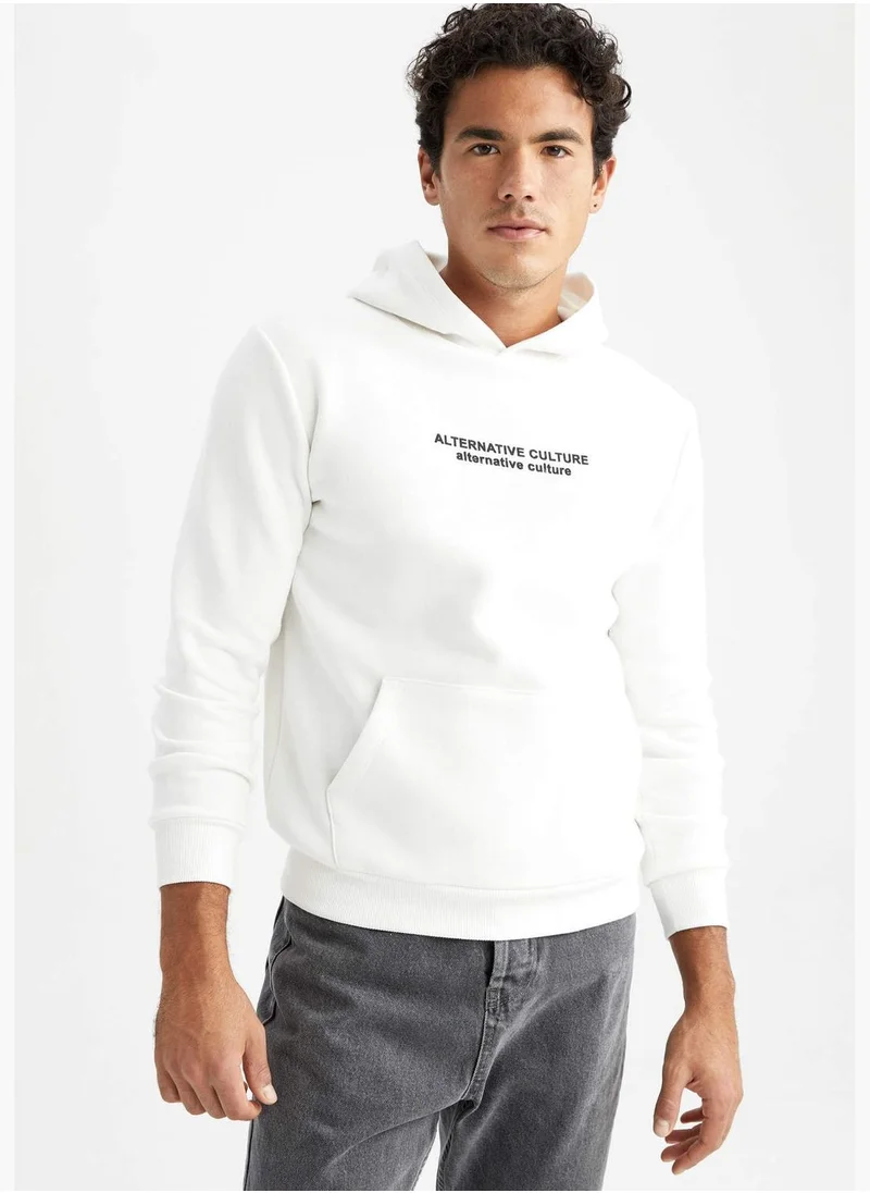 DeFacto Man Hooded Knitted Sweatshirt