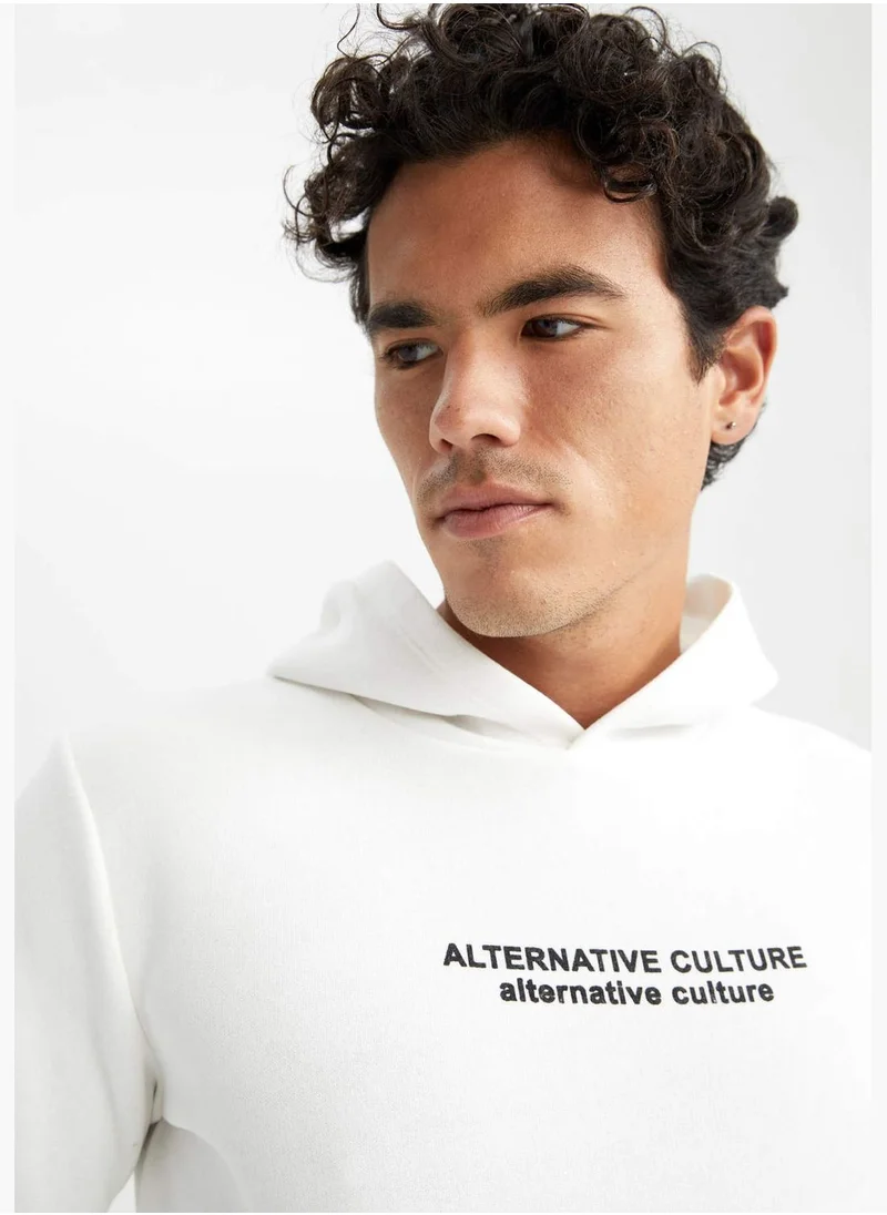 DeFacto Man Hooded Knitted Sweatshirt