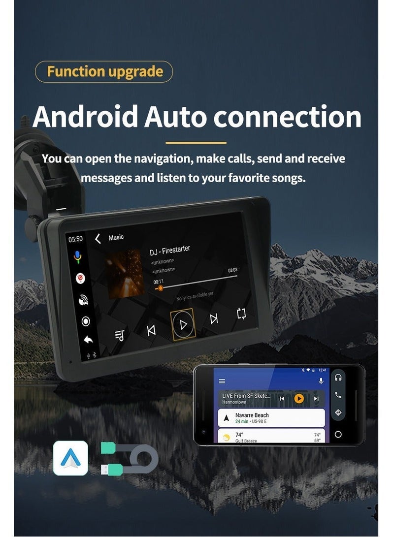 Wireless Apple Carplay  Portable Car GPS Navigator and Android Auto,Portable Car Stereo Car Radio with Bluetooth Hands-Free 7 Inch Touch Screen with Mirror Link/Voice Control/FM/TF Card/USB/Remote controls  CarPlay Screen 7 Inch Wireless Rear View Camera Backup - Image 2