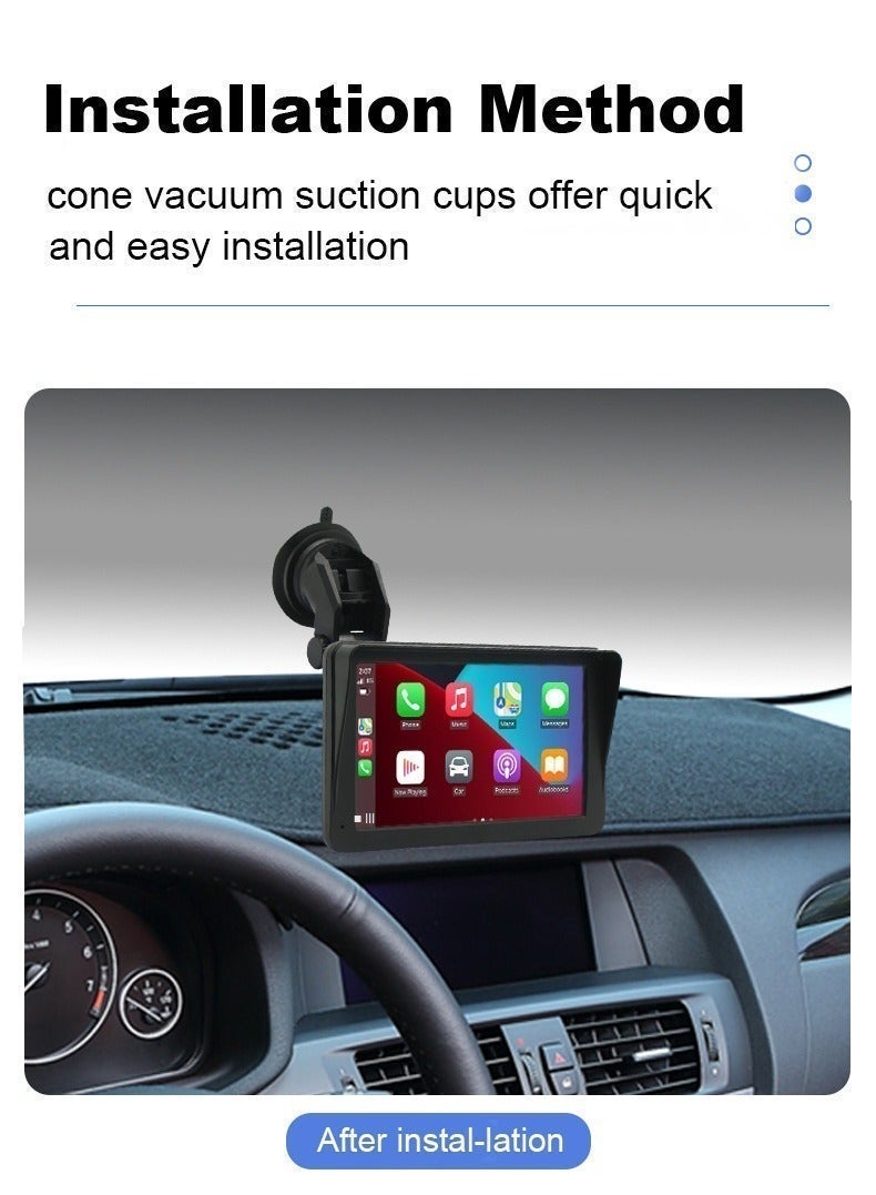 Wireless Apple Carplay  Portable Car GPS Navigator and Android Auto,Portable Car Stereo Car Radio with Bluetooth Hands-Free 7 Inch Touch Screen with Mirror Link/Voice Control/FM/TF Card/USB/Remote controls  CarPlay Screen 7 Inch Wireless Rear View Camera Backup - Image 3