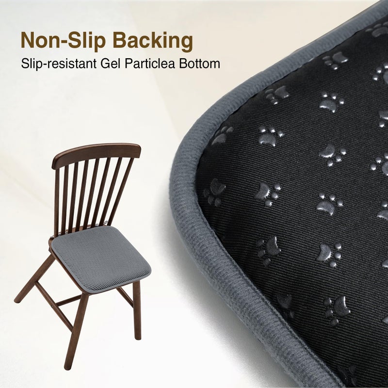 puredownÂ® Chair Cushions for Dining Chairs, Set of 4 Memory Foam Seat Cushions with Non-Slip Backing & Ties, 16" x 16" x 1.5", Comfortable & Supportive Dining Chair Pads for Kitchen, Grey - Image 5