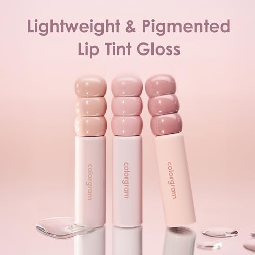 COLORGRAM Fruity Glass Tint 14 Sulky Lychee, Long-Lasting Glossy Lip Tint, Korean Beauty Lip Gloss Tint, Geek Nude Series - Image 3