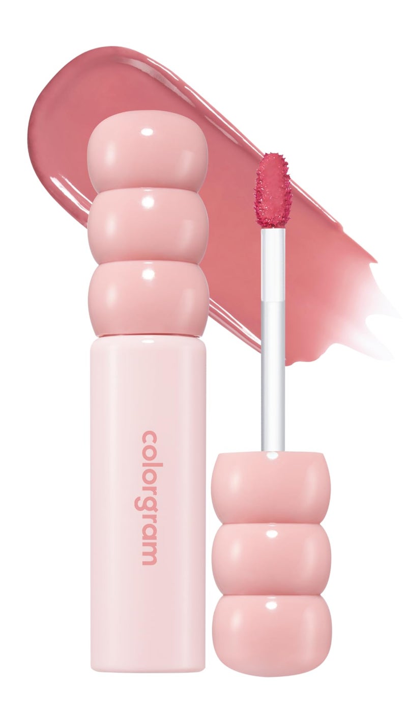 COLORGRAM Fruity Glass Tint 14 Sulky Lychee, Long-Lasting Glossy Lip Tint, Korean Beauty Lip Gloss Tint, Geek Nude Series - Image 1