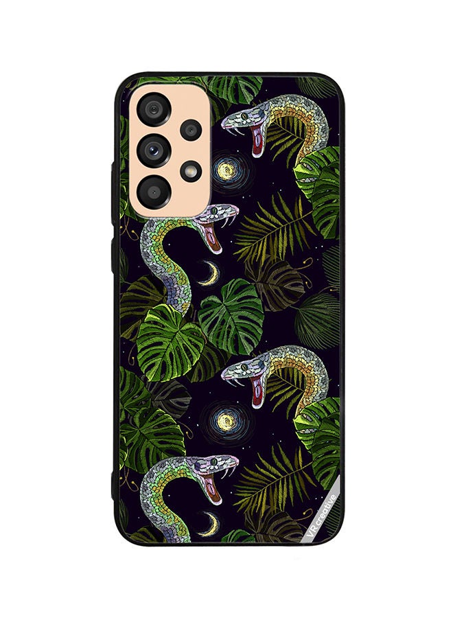 VR CREATIVE Protective Case Cover For Samsung Galaxy A53 5G Embroidery Snakes, Night Sky And Tropical Palm Leaves Design Multicolour - Image 1