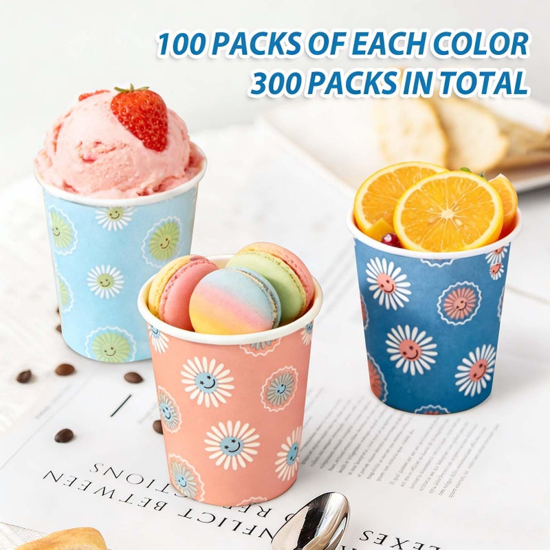 SIUQ 300 Pack 5 oz Paper Cups, Disposable Bathroom Cups, Small Mouthwash Cups, Hot/Cold Beverage Drinking Mini Cup for Party, Picnic, BBQ, Travel (Daisy) - Image 5