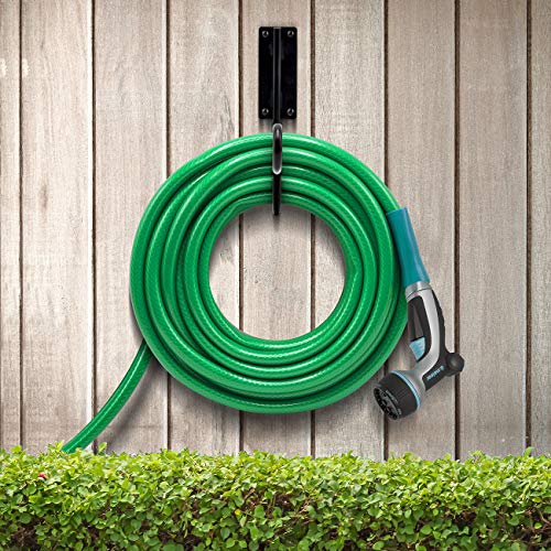 Sorbus Garden Hose Holder Hook, Wall Mounted Hose Reel Water Hose Storage Hanger, Great for Garden, Lawn, Yard, Wrought Iron (Black) - Image 4