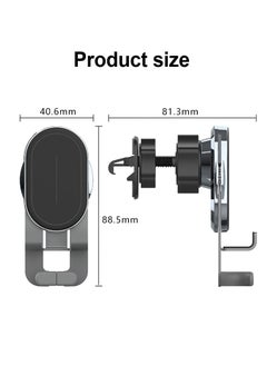 KASTWAVE Car Cell Phone Holder, Car Phone Mount Upgraded Gravity with Newest Air Vent Clip Auto Lock Hands Free Phone Holder, Interior Accessories, Fit for iPhone 11/12 & Samsung, Android Cell Phones (Black)  - Image 2