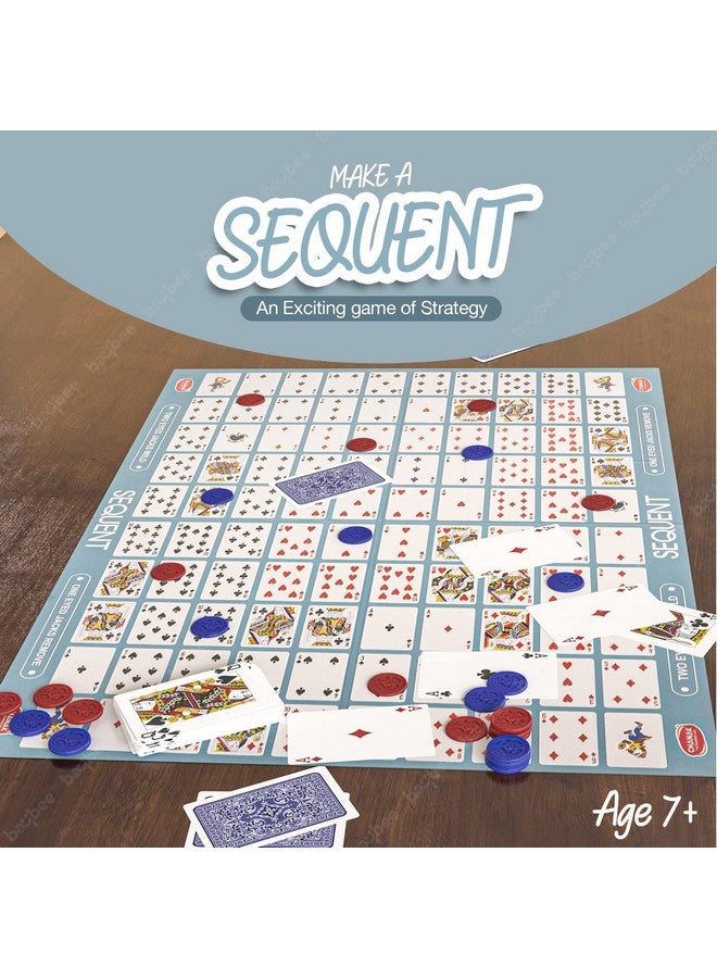 Baybee Make A Sequence Board Game for Kids Family with Foldable Playing Board Mat, 135 Chips & Play Cards | Challenging & Strategy Card Game | Hard Board Games Toys for Kids Adults 7+ Years Boys Girls - Image 5