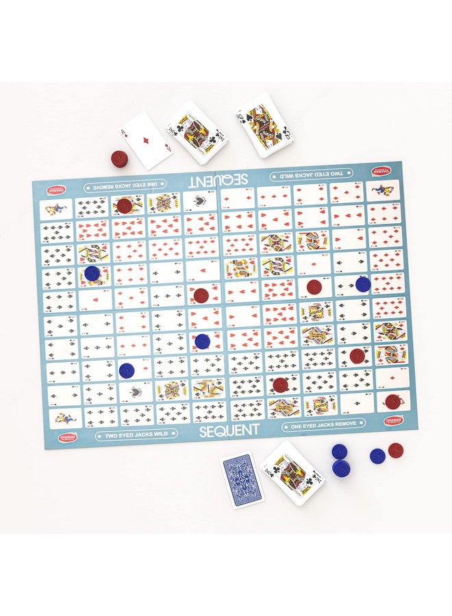 Baybee Make A Sequence Board Game for Kids Family with Foldable Playing Board Mat, 135 Chips & Play Cards | Challenging & Strategy Card Game | Hard Board Games Toys for Kids Adults 7+ Years Boys Girls - Image 1