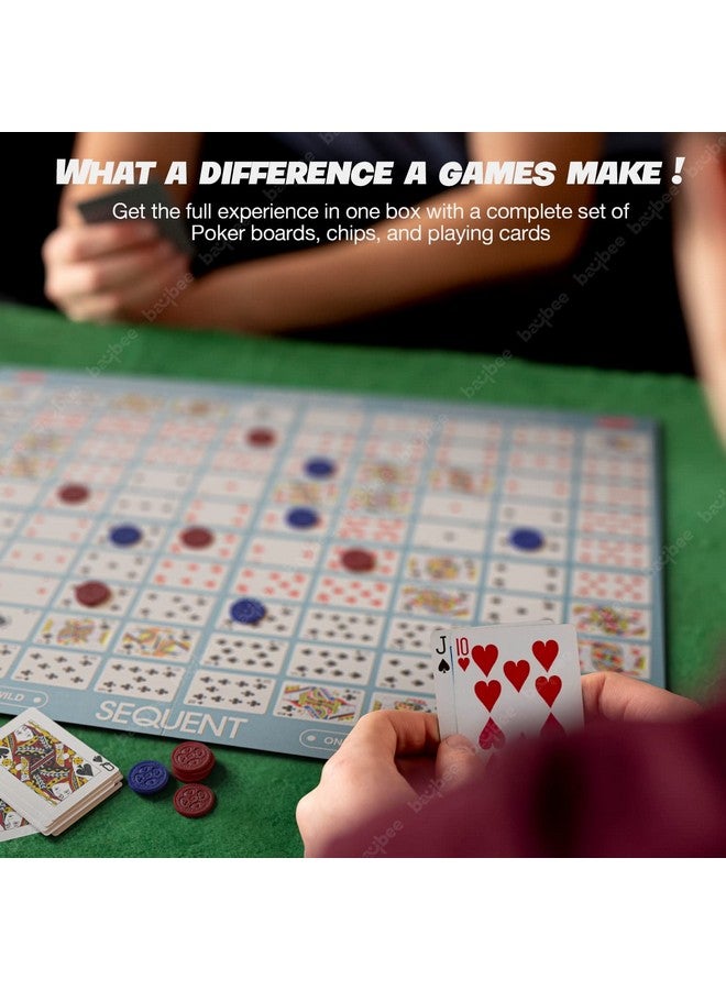 Baybee Make A Sequence Board Game for Kids Family with Foldable Playing Board Mat, 135 Chips & Play Cards | Challenging & Strategy Card Game | Hard Board Games Toys for Kids Adults 7+ Years Boys Girls - Image 4