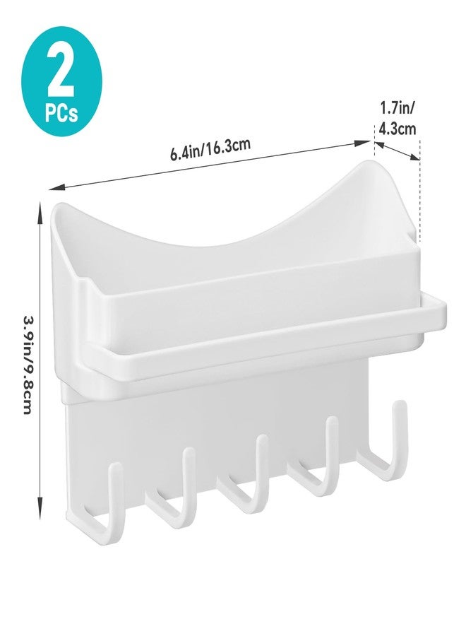 NiHome 2-Pack Multi-Functional Wall Storage Rack with Hooks, No Drill Adhesive Wall Mounted Organizer for Necklace, Jewelry, Headbands, Glasses, Vanity Accessory Shelf & Bathroom Storage Organizer - Image 5