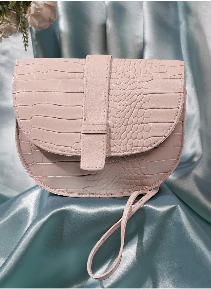 Haute Sauce - Croco Pink Cross Body Bag - Image 1